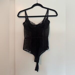 Fashion Nova Black Lace Bodysuit